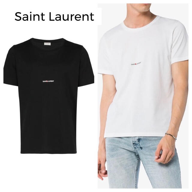 トップス大人気　サンローランロゴTシャツ　最安値　白黒セット