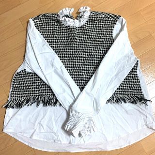 ザラ(ZARA)のZara 千鳥ベスト風シャツ(シャツ/ブラウス(長袖/七分))