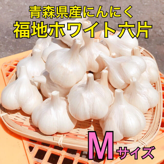 【福地ホワイト六片】青森県産にんにく 約1kg Mサイズ 2021年産 食品/飲料/酒の食品(野菜)の商品写真