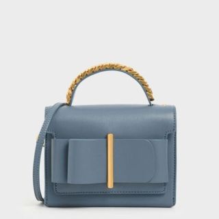 チャールズアンドキース(Charles and Keith)の【新品未使用】CHARLES&KEITH ボウディテールバッグ ブルー (ショルダーバッグ)