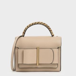 【新品未使用】CHARLES&KEITH ボウディテールバッグ ベージュ(ショルダーバッグ)