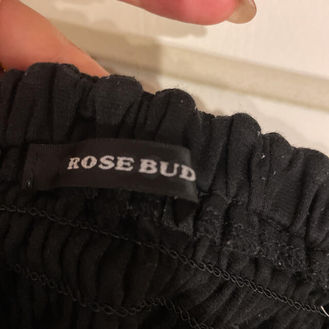 ROSE BUD(ローズバッド)の黒無地サロペット レディースのパンツ(サロペット/オーバーオール)の商品写真