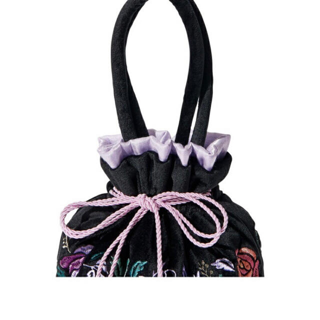 Francfranc(フランフラン)のFrancfranc × ANNA SUI コラボ 巾着バッグ　BLACK レディースのバッグ(ハンドバッグ)の商品写真