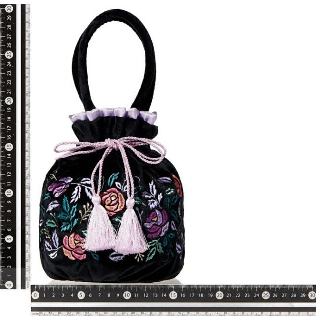 Francfranc(フランフラン)のFrancfranc × ANNA SUI コラボ 巾着バッグ　BLACK レディースのバッグ(ハンドバッグ)の商品写真