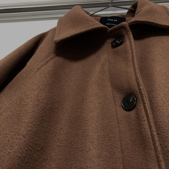 DHOLIC ラグランスリーブロングコート ブラウン レディースのジャケット/アウター(ロングコート)の商品写真