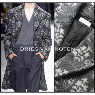 ドリスヴァンノッテン(DRIES VAN NOTEN)の新品税込31.5万ドリスヴァンノッテンジャガードチェスターフィールドコート46(チェスターコート)