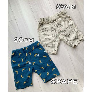 シシュノン(SiShuNon)のキッズハーフパンツ 2枚セット 90.95cm 恐竜 バナナ skape(パンツ/スパッツ)