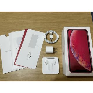 アイフォーン(iPhone)の超美品　iPhoneXR RED 256GB SIMフリー　(スマートフォン本体)