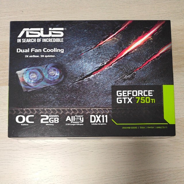 ASUS(エイスース)の動作確認済み ASUS GeForce GTX 750Ti スマホ/家電/カメラのPC/タブレット(PC周辺機器)の商品写真