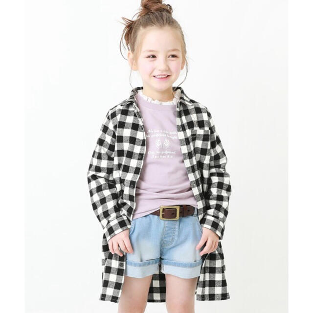 ブロックチェックシャツワンピース★ size140 キッズ/ベビー/マタニティのキッズ服女の子用(90cm~)(ワンピース)の商品写真