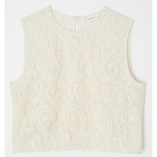 moussy CHEMICAL LACE トップス  ショート丈 白系