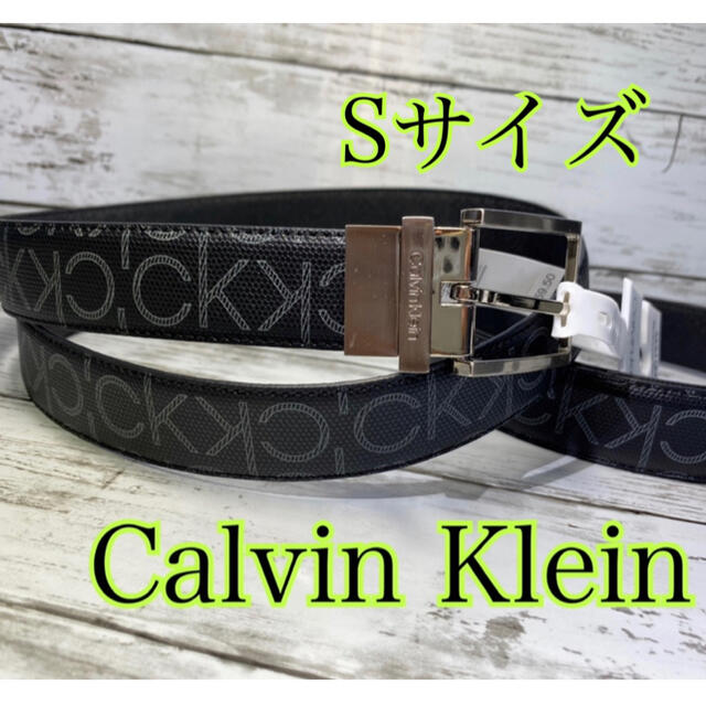 新品 Calvin Klein メンズ ベルト S モノグラム　リバーシブル