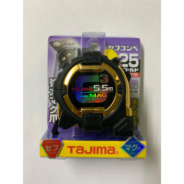 タジマ コンベックス スケール セフコンベ G3ゴールドロック マグ爪25×2個工具/メンテナンス