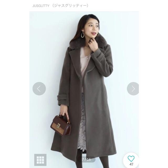 JUSGLITTY - ☆JUSGLITTYファー付きベルテッドコート