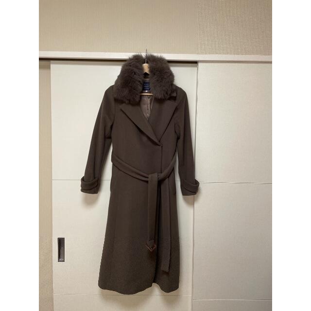JUSGLITTY JUSGLITTYファー付きベルテッドコートの通販 by