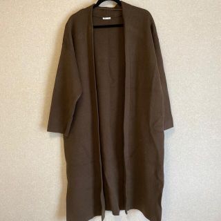 ジーユー(GU)のGU ニットロングガウン　XL ダークブラウン　2020AW(ガウンコート)