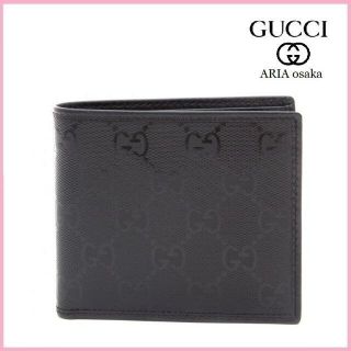 グッチ(Gucci)の【新品】 GUCCI(グッチ)メンズ 二つ折り財布 ブラック(折り財布)