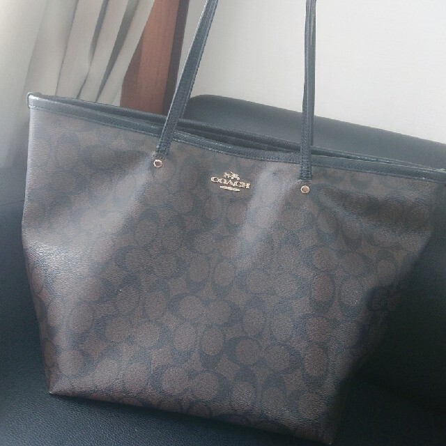 国内発送 COACH コーチ トートバッグ ダークブラウン - www