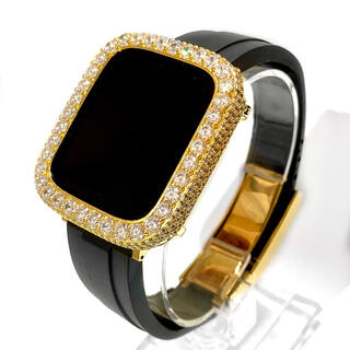 アップルウォッチ用カスタムカバーベルトセット　グランバックル  ゴールドモデル(腕時計(デジタル))