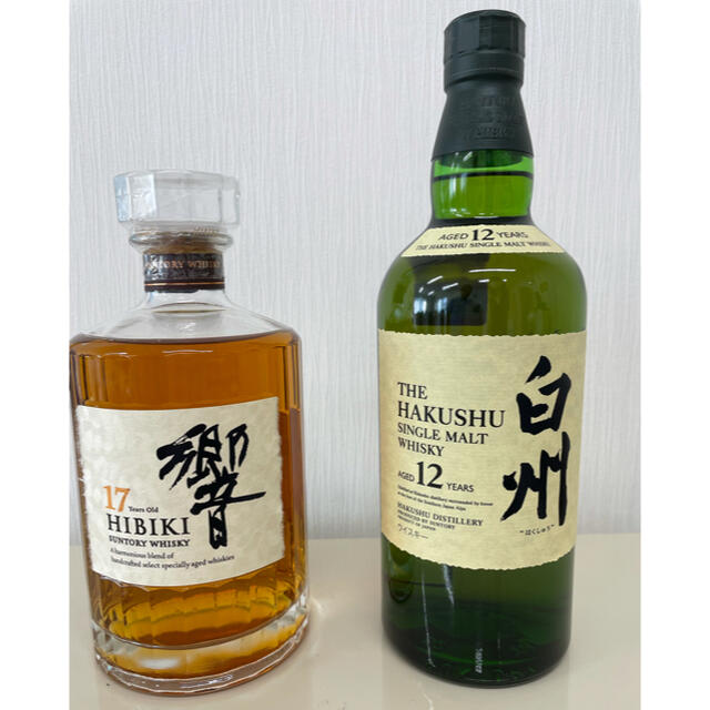 サントリー(サントリー)のウイスキー　響 17年　白州 12年　セット品 食品/飲料/酒の酒(ウイスキー)の商品写真