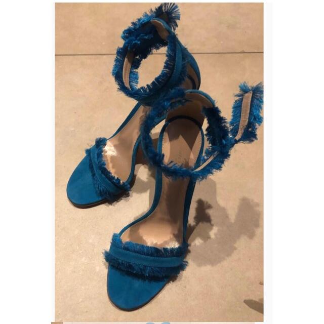 最終値下】gianvito rossi アンクルストラップフリンジ付きサンダル