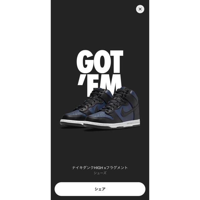 NIKE(ナイキ)のNIKE ダンクHIGH × フラグメント メンズの靴/シューズ(スニーカー)の商品写真