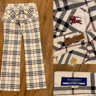 バーバリーブルーレーベル(BURBERRY BLUE LABEL)のBURBERRY BLUE LABEL  バーバリー　ノバチェック    白34(カジュアルパンツ)