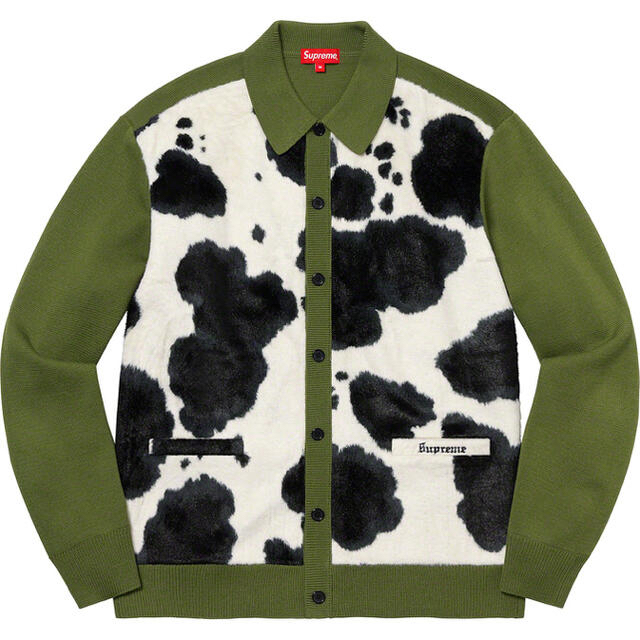 Supreme(シュプリーム)のL オリーブ SUPREME cow print cardigan moss メンズのトップス(カーディガン)の商品写真