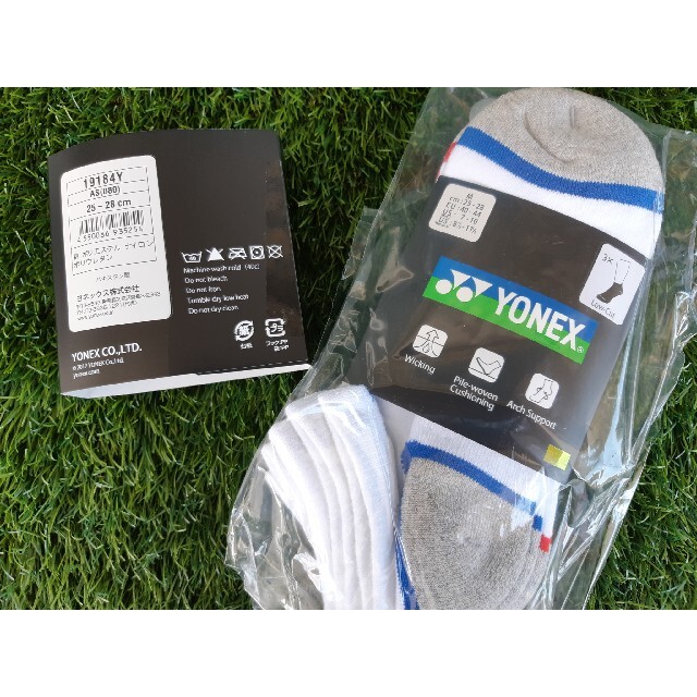 YONEX(ヨネックス)のヨネックス　 アンクル　テニスソックス3足組　青、紺、オレンジ 25-28cm1 スポーツ/アウトドアのテニス(ウェア)の商品写真
