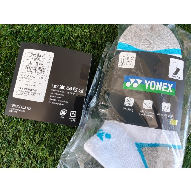 YONEX(ヨネックス)のヨネックス　 アンクル　テニスソックス3足組 22-25cm29184Y 水色、 スポーツ/アウトドアのテニス(ウェア)の商品写真