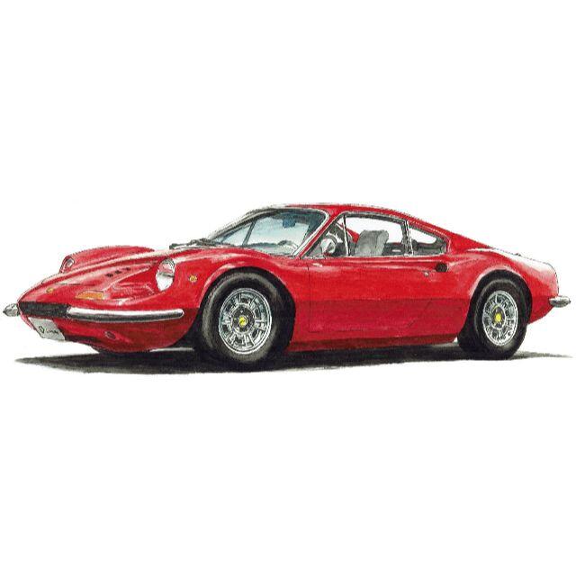 GC-1680ディーノ246GT/ラ フェラーリ限定版画サイン額装作家平右