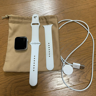 アップルウォッチ(Apple Watch)のアップルウォッチse 44mm ホワイトスポーツバンド(腕時計(デジタル))