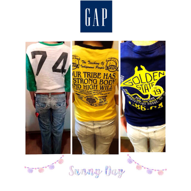 GAP(ギャップ)のGAP★レディース、メンズ、キッズ、着用できますTシャツ3枚セット❤︎ レディースのトップス(Tシャツ(半袖/袖なし))の商品写真