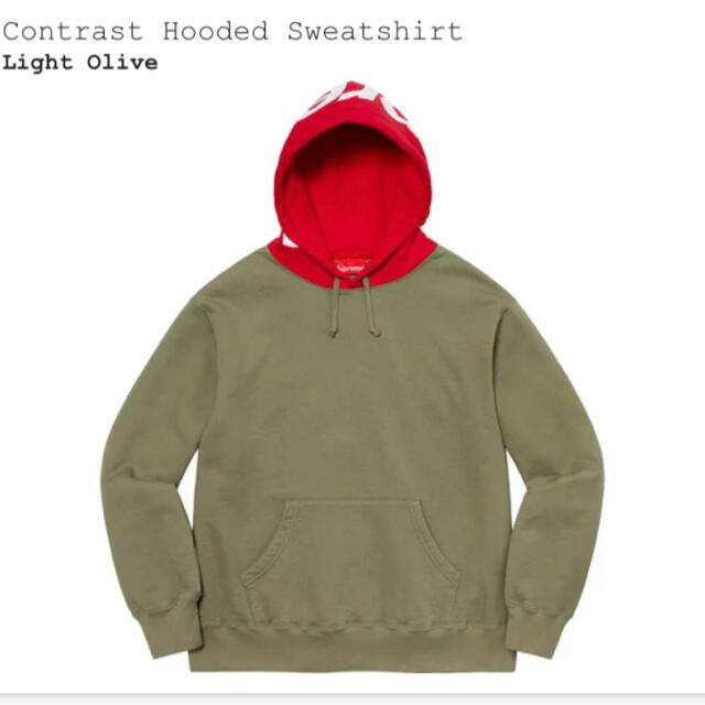 メンズsupreme contrast hooded sweat shirt