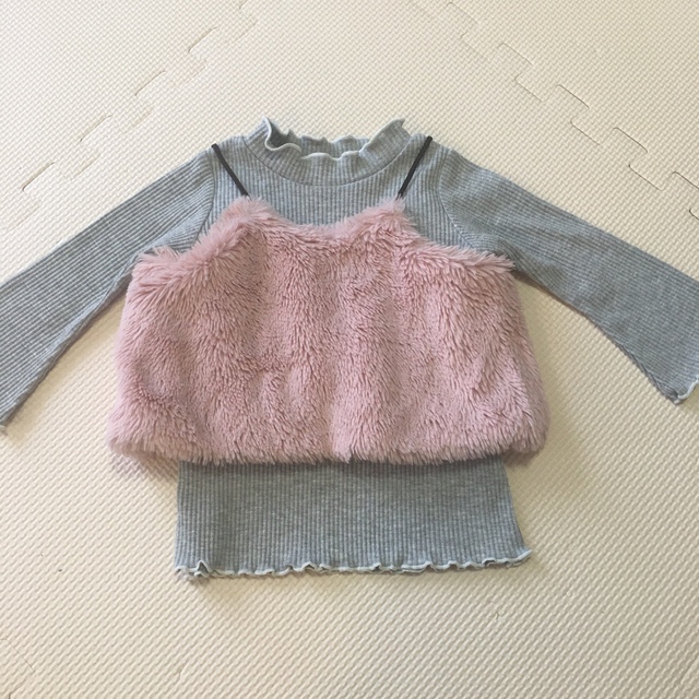 F.O.KIDS(エフオーキッズ)のapres les cours ファー キャミ ビスチェ トップス セット キッズ/ベビー/マタニティのベビー服(~85cm)(シャツ/カットソー)の商品写真