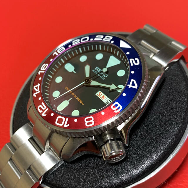 SEIKO(セイコー)のミケさま専用  SEIKO社外品インサート 蓄光  青／赤 ペプシ SKX007 メンズの時計(腕時計(アナログ))の商品写真