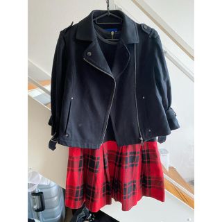 バーバリーブルーレーベル(BURBERRY BLUE LABEL)のバーバリーブルーレーベル♡ワンピースセット赤黒チェック(ミニワンピース)