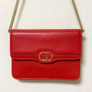 クリスチャンディオール(Christian Dior)のレア　赤　3WAY ショルダーバッグ　クリスチャンディオール　CDロゴ(ネックレス)