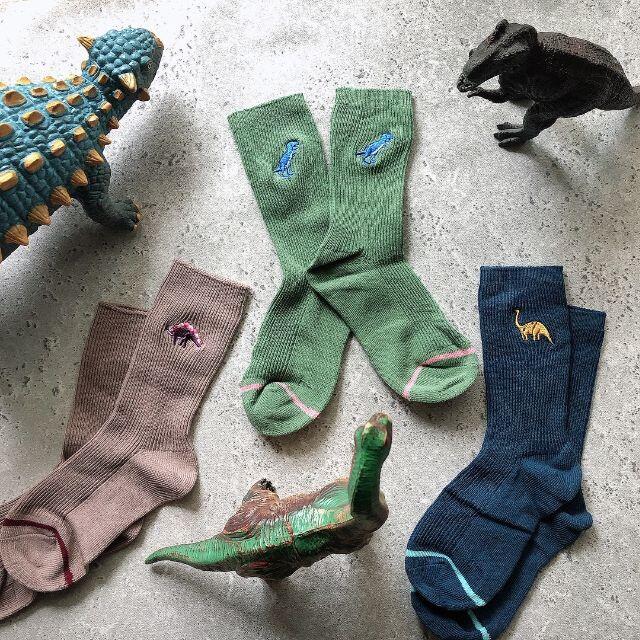 こどもビームス(コドモビームス)のdinosaur socks 3set キッズ/ベビー/マタニティのこども用ファッション小物(靴下/タイツ)の商品写真