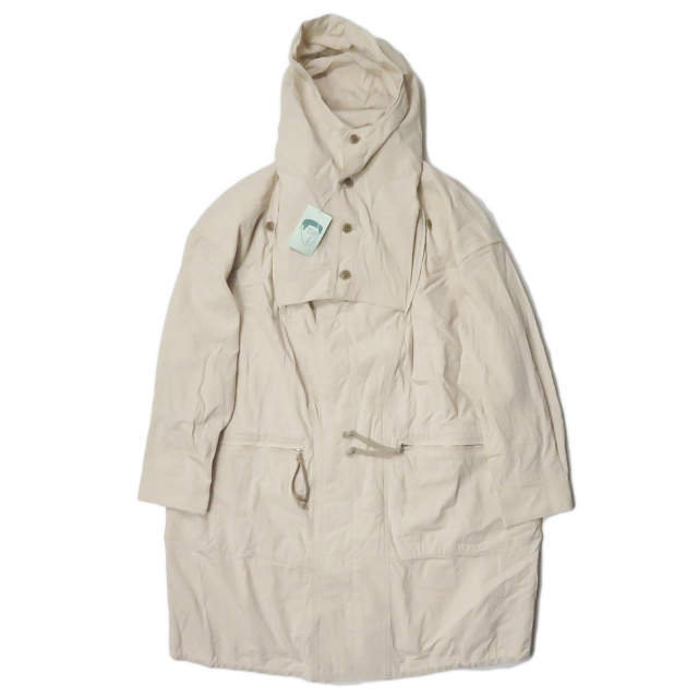 HOMELESS TAILOR ホームレステイラー 20AW 日本製 RIVERSIBLE COAT オーバーサイズ リバーシブルコート HTK-20F-008 フリー IVORY フード モッズ アウター【新古品】【HOMELESS TAILOR】