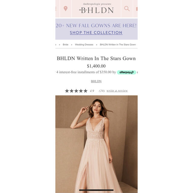 春新作の Anthropologie - おりーぶ☆BHLDN ウェディングドレス
