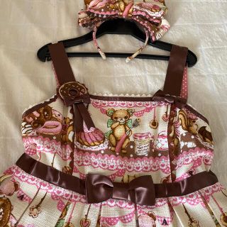 Angelic Pretty - little bears cafe ハイウエストJSK set アイボリーの