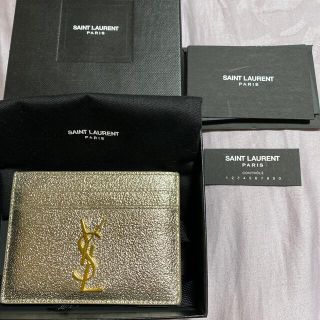 サンローラン(Saint Laurent)のサンローラン　カードケース　ゴールド(名刺入れ/定期入れ)