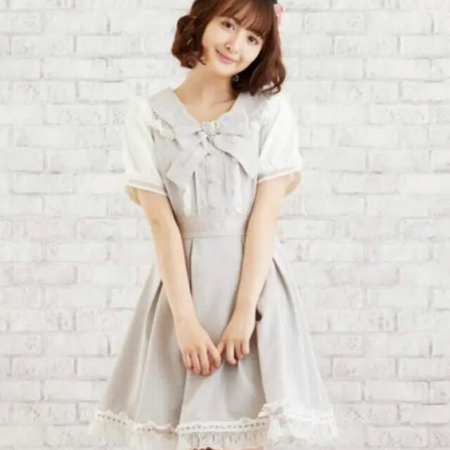 未使用】LIZLISA リズリサ ワンピース ビッグリボン レース バラ 未使用】LIZLISA リズリサ ワンピース ビッグリボン レース バラ