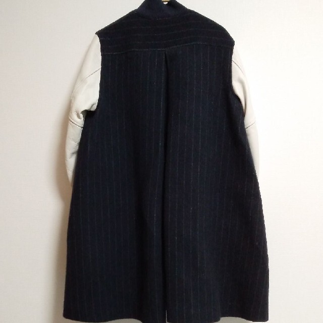 sacai luck(サカイラック)の（美品）SACAI LUCK 袖レザー Aライン ロングスタジャン レディースのジャケット/アウター(スタジャン)の商品写真