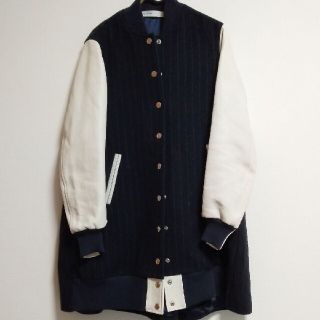 sacai luck スタジャン風コート　袖レザー