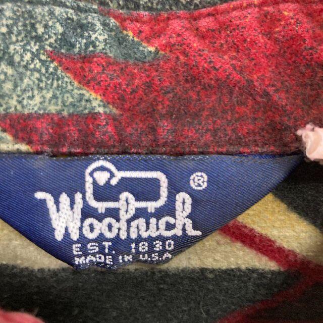 【ネイティブ柄】USA製VINTAGE 紺タグWOOLRICHプリントシャツ