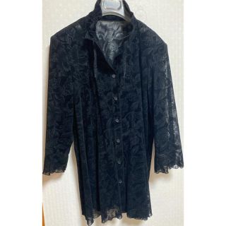 フェリシモ(FELISSIMO)の未使用✨透け感が綺麗なお花柄薄手アウター✨size L L(ノーカラージャケット)