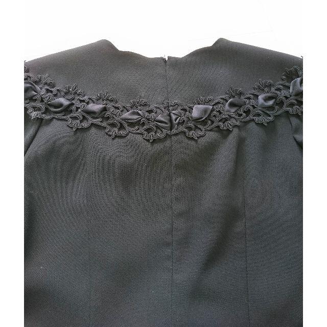 Ramuz　東京ソワール　ブラックフォーマルワンピース　リボン付き レディースのフォーマル/ドレス(礼服/喪服)の商品写真