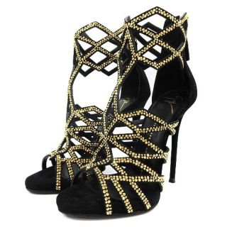 ジュゼッペザノッティデザイン(Giuseppe Zanotti Design)のジュゼッペザノッティデザイン サンダル 36 23.0cm 黒 ゴールド色(サンダル)